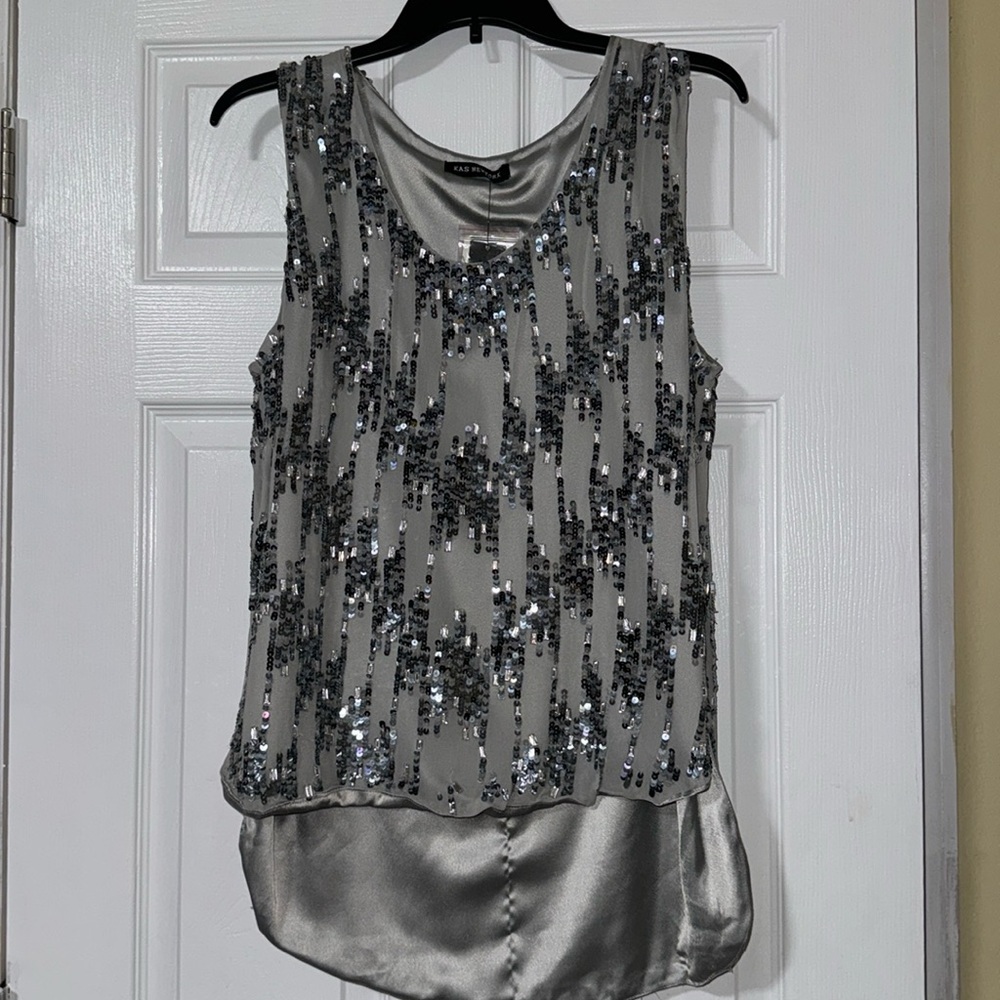 BRAND NEW SEQUIN BLOUSE SIZE LARGE PERFECT FOR HOLIDAYS & PARTIES